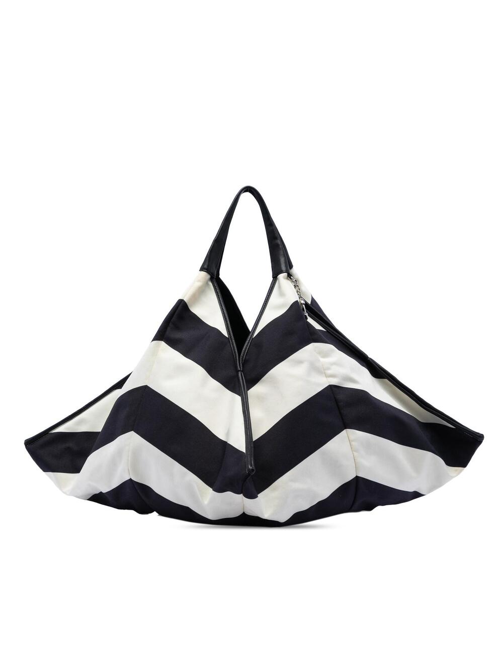 Chanel Cc Canvas Stripe Tote Pre-Loved #321463C13B